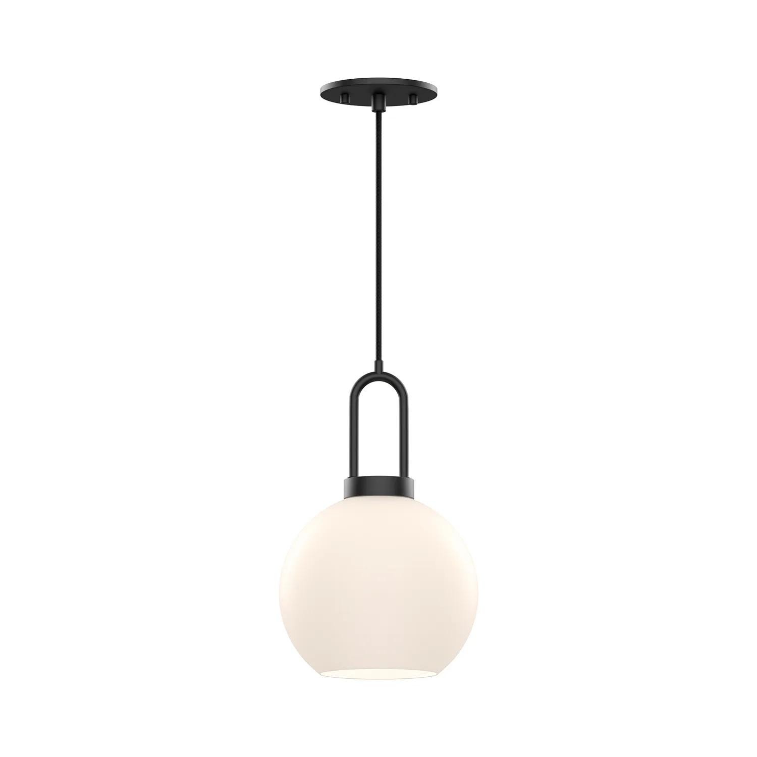 Soji One Light Pendant in Matte Black/Opal Matte Glass