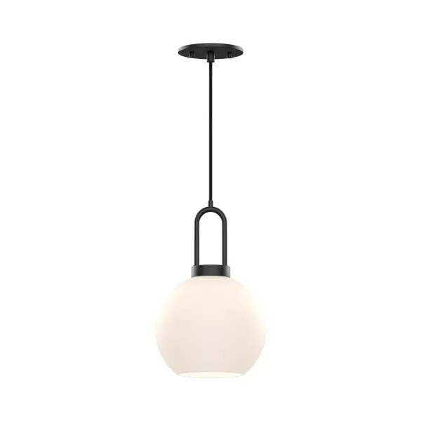 Inspired by traditional Japanese lanterns, the Soji has a timeless silhouette. With many glass and metal-detailing finishes to choose from, it's easy to make the Soji fit your mood. Unique Copper and Smoked Solid glass options create ambiance that changes from day to night with ease, while Clear and Opal Matte glass create a classic statement. Collection: Soji Designer: Ryan Pauly Finish: Matte Black/Opal Matte Glass Glass: Matte Opal Glass Width: 7.88" Height: 12.50" Length: 7.88" Wire: 72" Black Braided Canopy: D4.75" x H0.375" Number of Bulbs: 1 Maximum Wattage: 60.00 W Bulb Type: A19 Bulb Base: E26 Voltage: 120.00 V Material: Steel + Glass Country of Origin: China Safety Listing: UL Safety Rating: Dry Manufacturer Warranty: 1 Year Spec Sheet Instructions