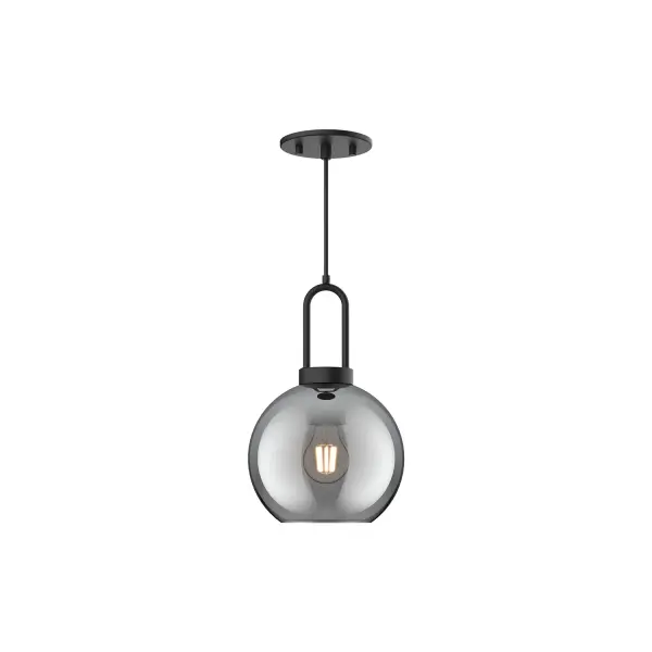 Inspired by traditional Japanese lanterns, the Soji has a timeless silhouette. With many glass and metal-detailing finishes to choose from, it's easy to make the Soji fit your mood. Unique Copper and Smoked Solid glass options create ambiance that changes from day to night with ease, while Clear and Opal Matte glass create a classic statement. Collection: Soji Designer: Ryan Pauly Finish: Matte Black/Smoked Solid Glass Glass: Smoked Glass Width: 7.88" Height: 12.50" Length: 7.88" Weight: 2.86 lb Wire: 72" Black Braided Canopy: D4.75" x H0.375" Number of Bulbs: 1 Maximum Wattage: 60.00 W Bulb Type: A19 Bulb Base: E26 Voltage: 120.00 V Material: Steel + Glass Country of Origin: China Safety Listing: UL Safety Rating: Dry Manufacturer Warranty: 1 Year Spec Sheet Instructions