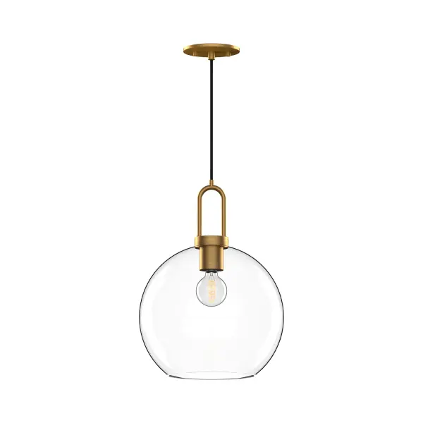 Inspired by traditional Japanese lanterns, the Soji has a timeless silhouette. With many glass and metal-detailing finishes to choose from, it's easy to make the Soji fit your mood. Unique Copper and Smoked Solid glass options create ambiance that changes from day to night with ease, while Clear and Opal Matte glass create a classic statement. Collection: Soji Designer: Ryan Pauly Finish: Aged Gold/Clear Glass Glass: Clear Glass Width: 9.88" Height: 14.38" Length: 9.88" Wire: 72" Black Braided Canopy: D4.75" x H0.375" Number of Bulbs: 1 Maximum Wattage: 60.00 W Bulb Type: A19 Bulb Base: E26 Voltage: 120.00 V Material: Steel + Glass Country of Origin: China Safety Listing: UL Safety Rating: Dry Manufacturer Warranty: 1 Year Spec Sheet Instructions