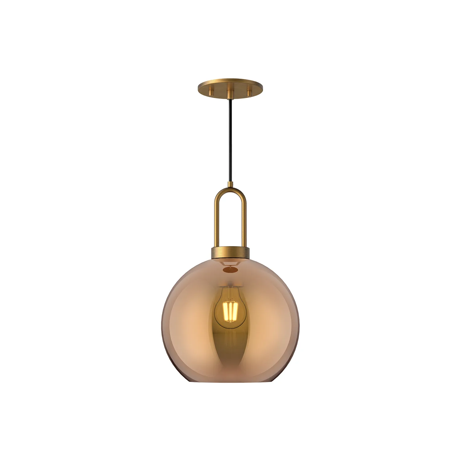 Soji One Light Pendant in Aged Gold/Copper Glass