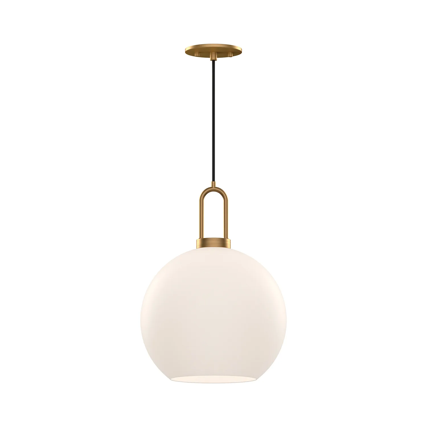 Soji One Light Pendant in Aged Gold/Opal Matte Glass