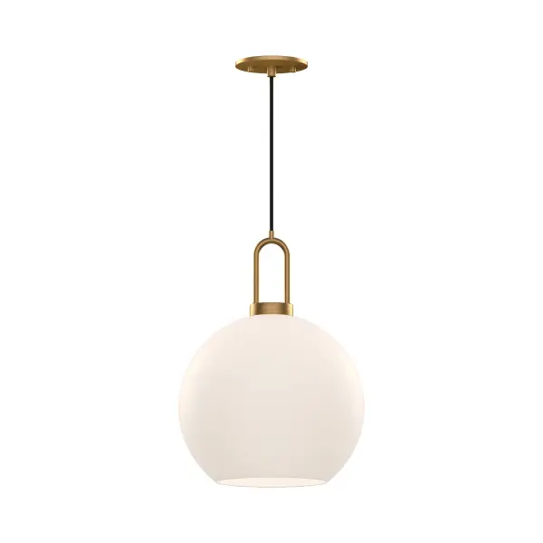 Inspired by traditional Japanese lanterns, the Soji has a timeless silhouette. With many glass and metal-detailing finishes to choose from, it's easy to make the Soji fit your mood. Unique Copper and Smoked Solid glass options create ambiance that changes from day to night with ease, while Clear and Opal Matte glass create a classic statement. Collection: Soji Designer: Ryan Pauly Finish: Aged Gold/Opal Matte Glass Glass: Matte Opal Glass Width: 9.88" Height: 14.38" Length: 9.88" Wire: 72" Black Braided Canopy: D4.75" x H0.375" Number of Bulbs: 1 Maximum Wattage: 60.00 W Bulb Type: A19 Bulb Base: E26 Voltage: 120.00 V Material: Steel + Glass Country of Origin: China Safety Listing: UL Safety Rating: Dry Manufacturer Warranty: 1 Year Spec Sheet Instructions