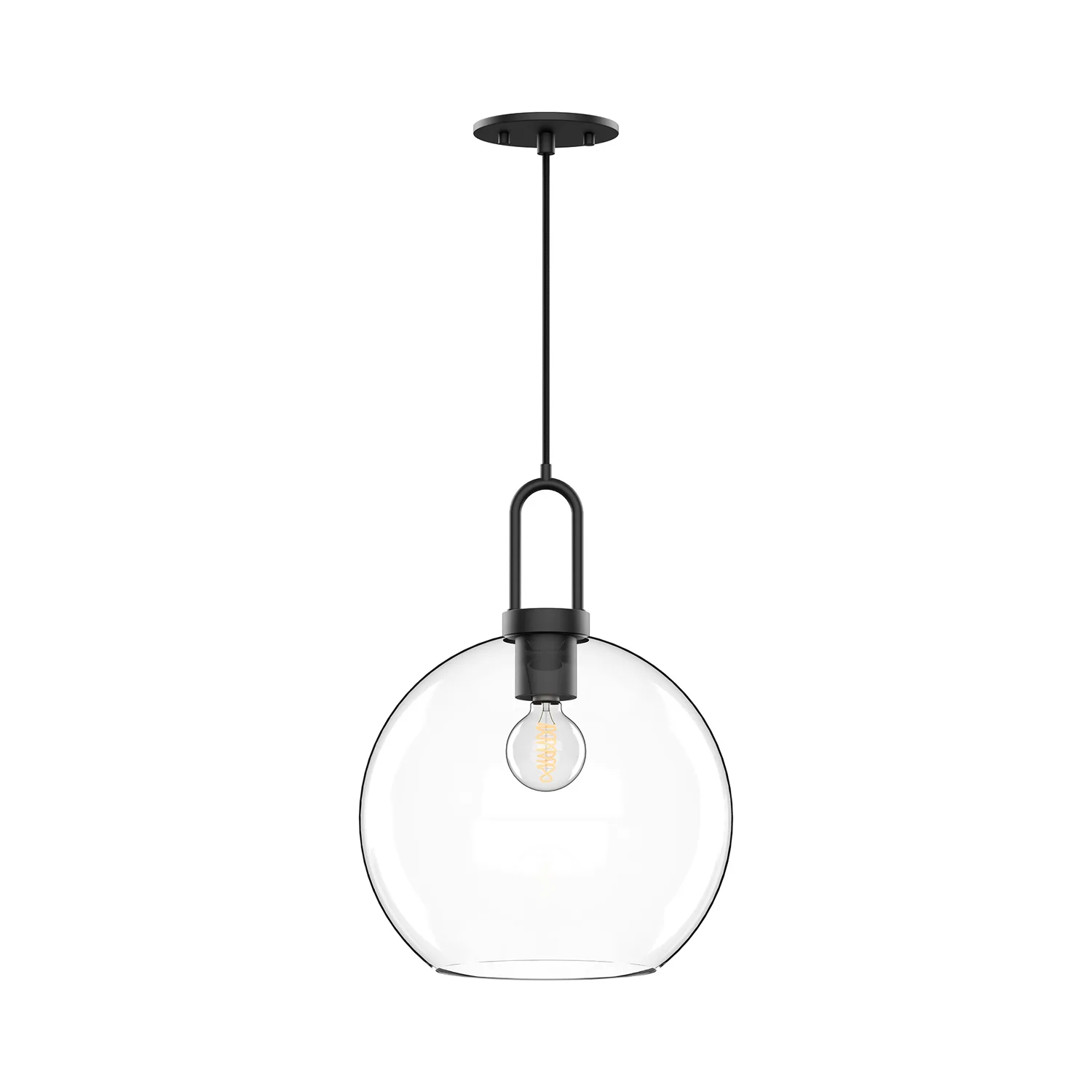 Soji One Light Pendant in Clear Glass/Matte Black