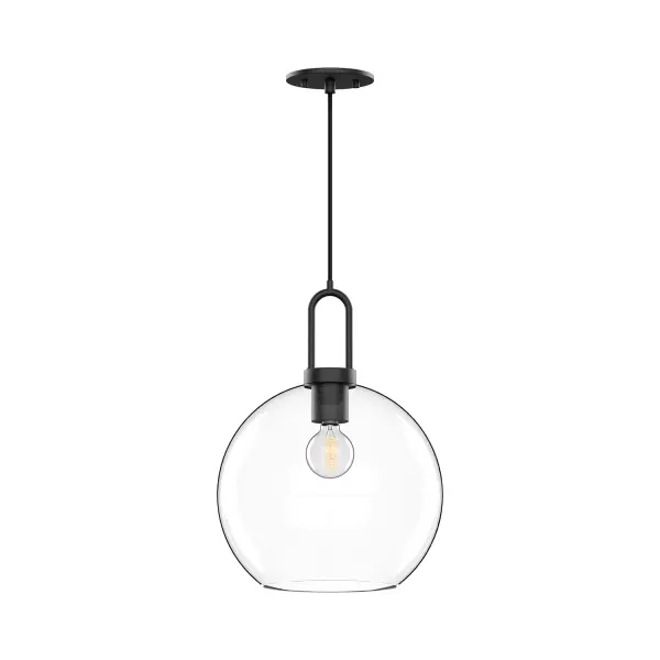Inspired by traditional Japanese lanterns, the Soji has a timeless silhouette. With many glass and metal-detailing finishes to choose from, it's easy to make the Soji fit your mood. Unique Copper and Smoked Solid glass options create ambiance that changes from day to night with ease, while Clear and Opal Matte glass create a classic statement. Collection: Soji Designer: Ryan Pauly Finish: Clear Glass/Matte Black Glass: Clear Glass Width: 9.88" Height: 14.38" Length: 9.88" Wire: 72" Black Braided Canopy: D4.75" x H0.375" Number of Bulbs: 1 Maximum Wattage: 60.00 W Bulb Type: A19 Bulb Base: E26 Voltage: 120.00 V Material: Steel + Glass Country of Origin: China Safety Listing: UL Safety Rating: Dry Manufacturer Warranty: 1 Year Spec Sheet Instructions