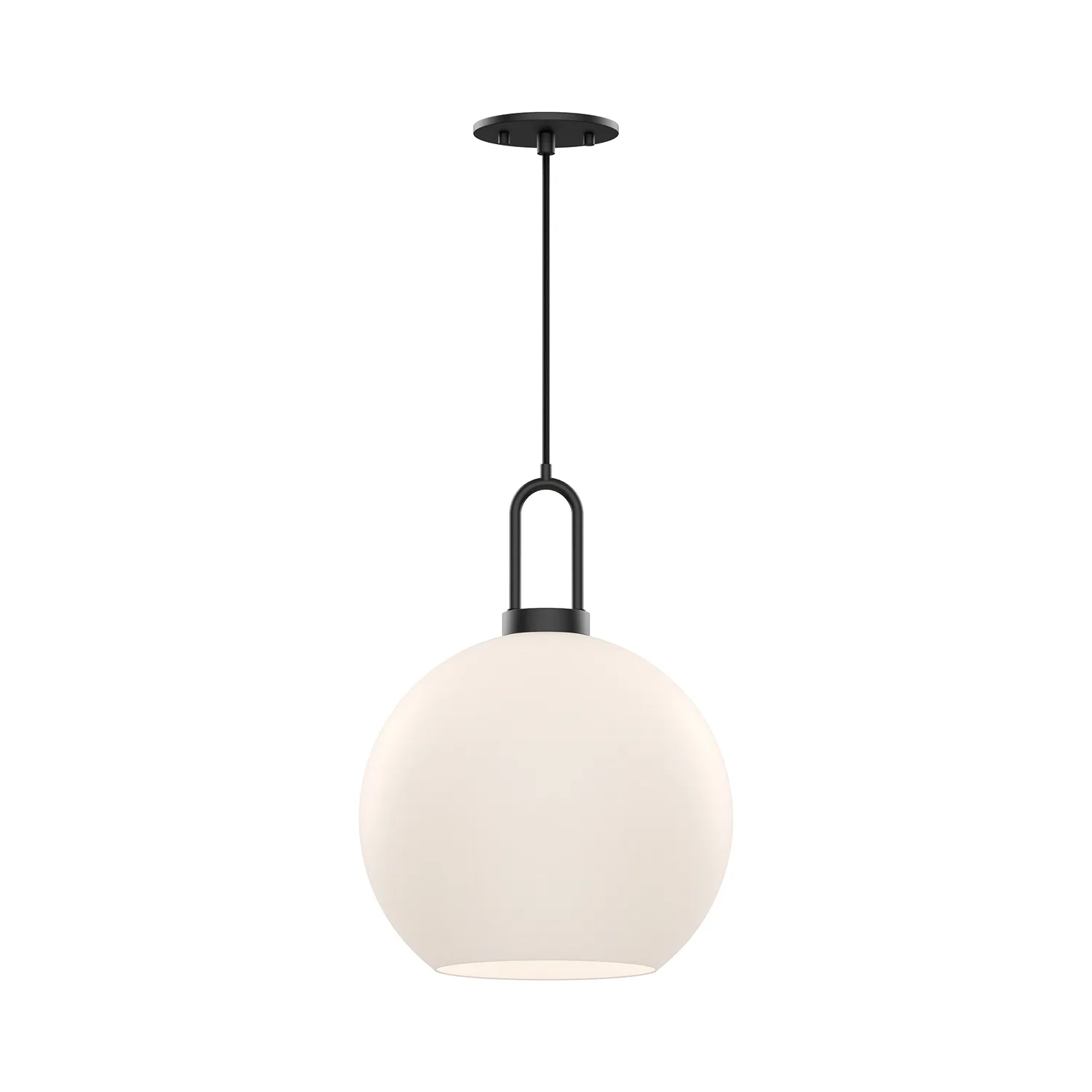 Soji One Light Pendant in Matte Black/Opal Matte Glass