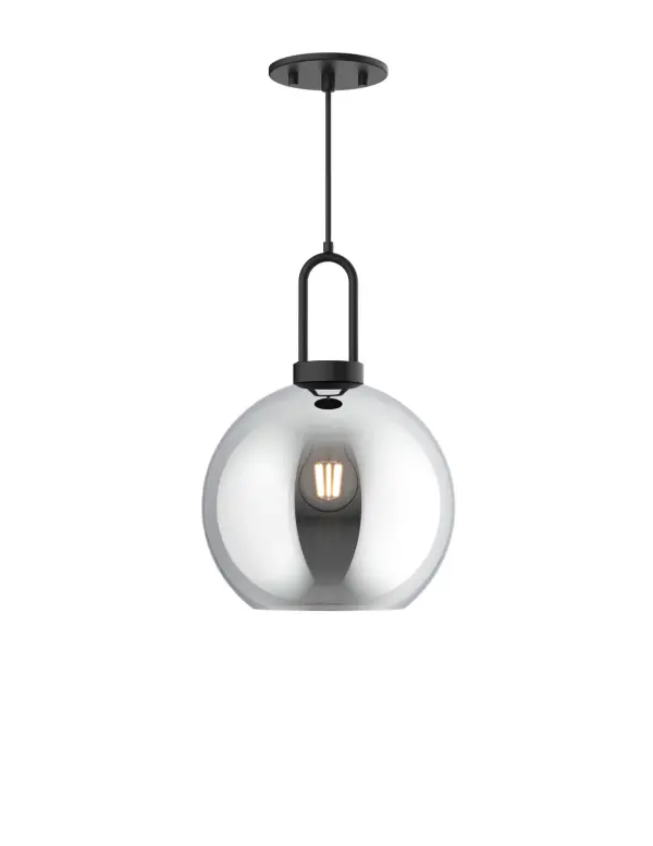 Inspired by traditional Japanese lanterns, the Soji has a timeless silhouette. With many glass and metal-detailing finishes to choose from, it's easy to make the Soji fit your mood. Unique Copper and Smoked Solid glass options create ambiance that changes from day to night with ease, while Clear and Opal Matte glass create a classic statement. Collection: Soji Designer: Ryan Pauly Finish: Matte Black/Smoked Solid Glass Glass: Smoked Glass Width: 9.88" Height: 14.38" Length: 9.88" Weight: 3.30 lb Wire: 72" Black Braided Canopy: D4.75" x H0.375" Number of Bulbs: 1 Maximum Wattage: 60.00 W Bulb Type: A19 Bulb Base: E26 Voltage: 120.00 V Material: Steel + Glass Country of Origin: China Safety Listing: UL Safety Rating: Dry Manufacturer Warranty: 1 Year Spec Sheet Instructions