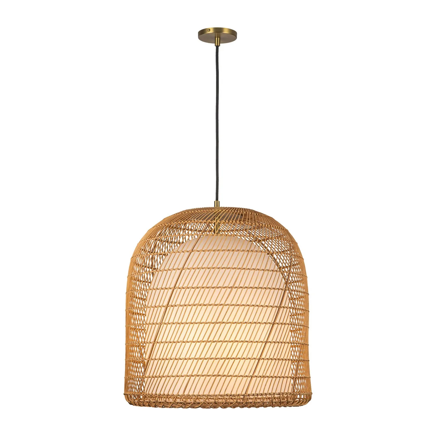 Bondi One Light Pendant in Brushed Gold/Opal Glass