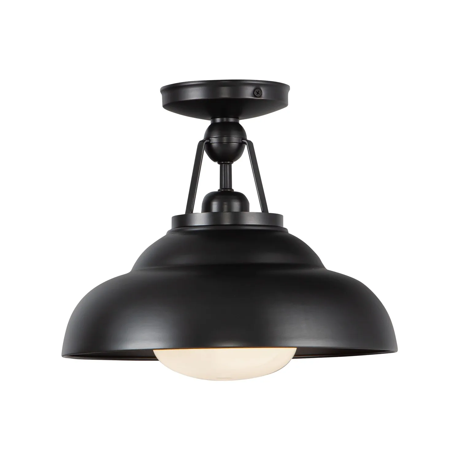 Palmetto One Light Semi-Flush Mount in Urban Bronze/Glossy Opal