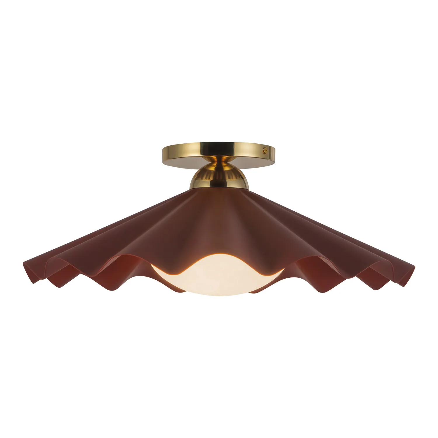 Furrow One Light Semi-Flush Mount in Burgundy