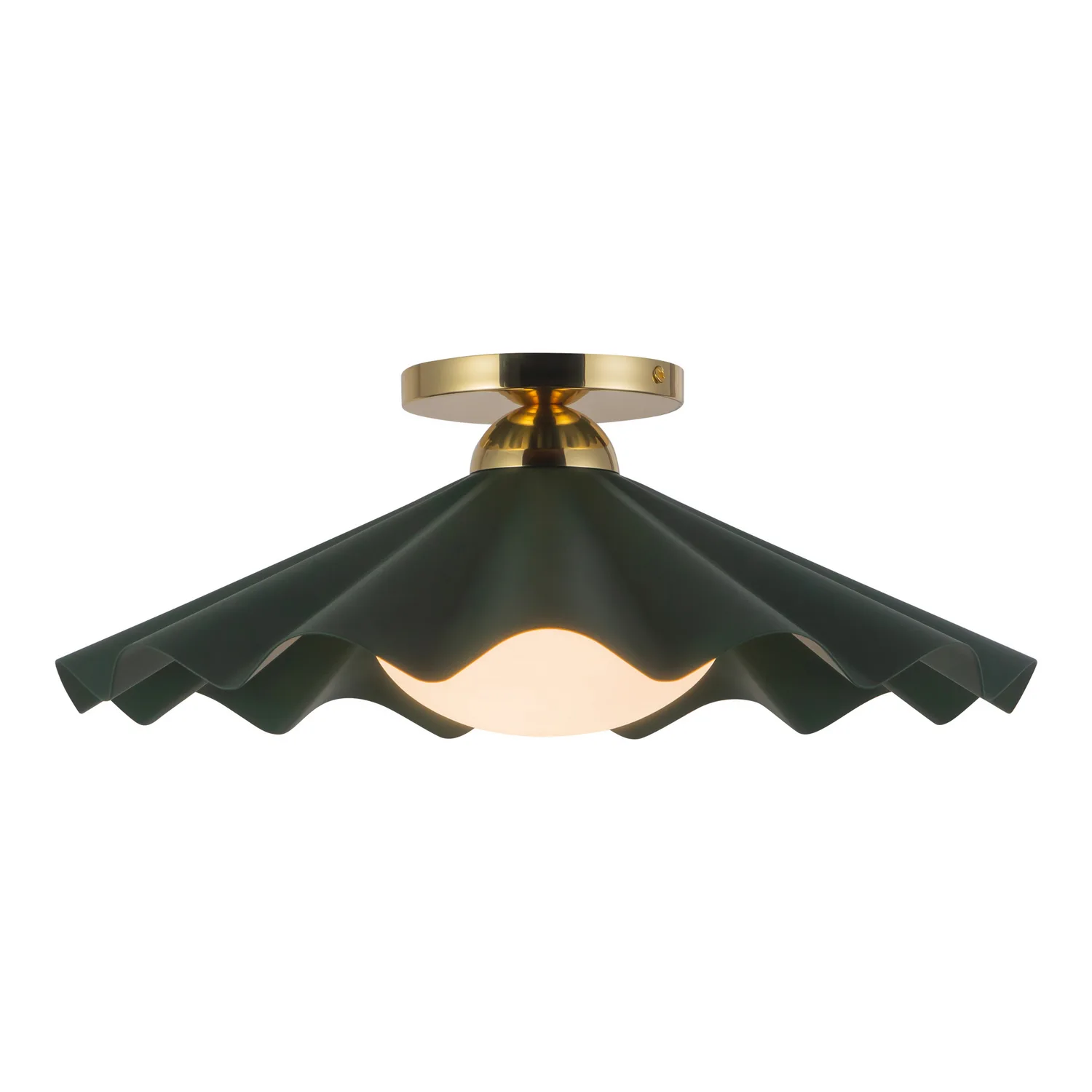 Furrow One Light Semi-Flush Mount in Pine Green