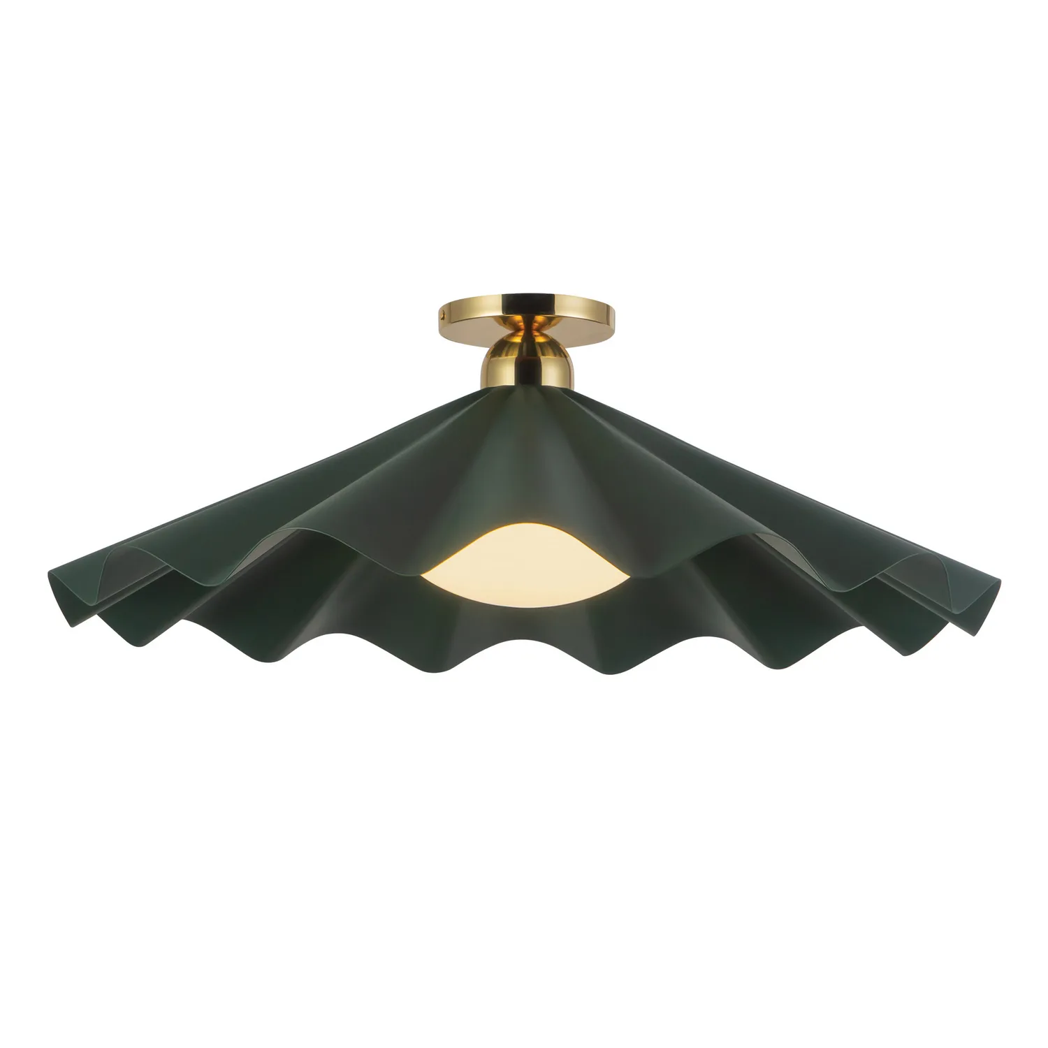 Furrow One Light Semi-Flush Mount in Pine Green
