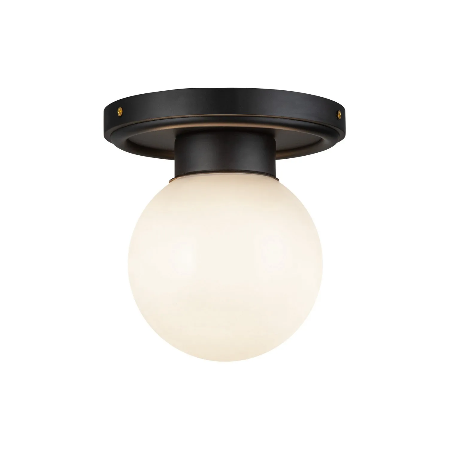 Fiore One Light Semi-Flush Mount in Matte Black/Glossy Opal Glass