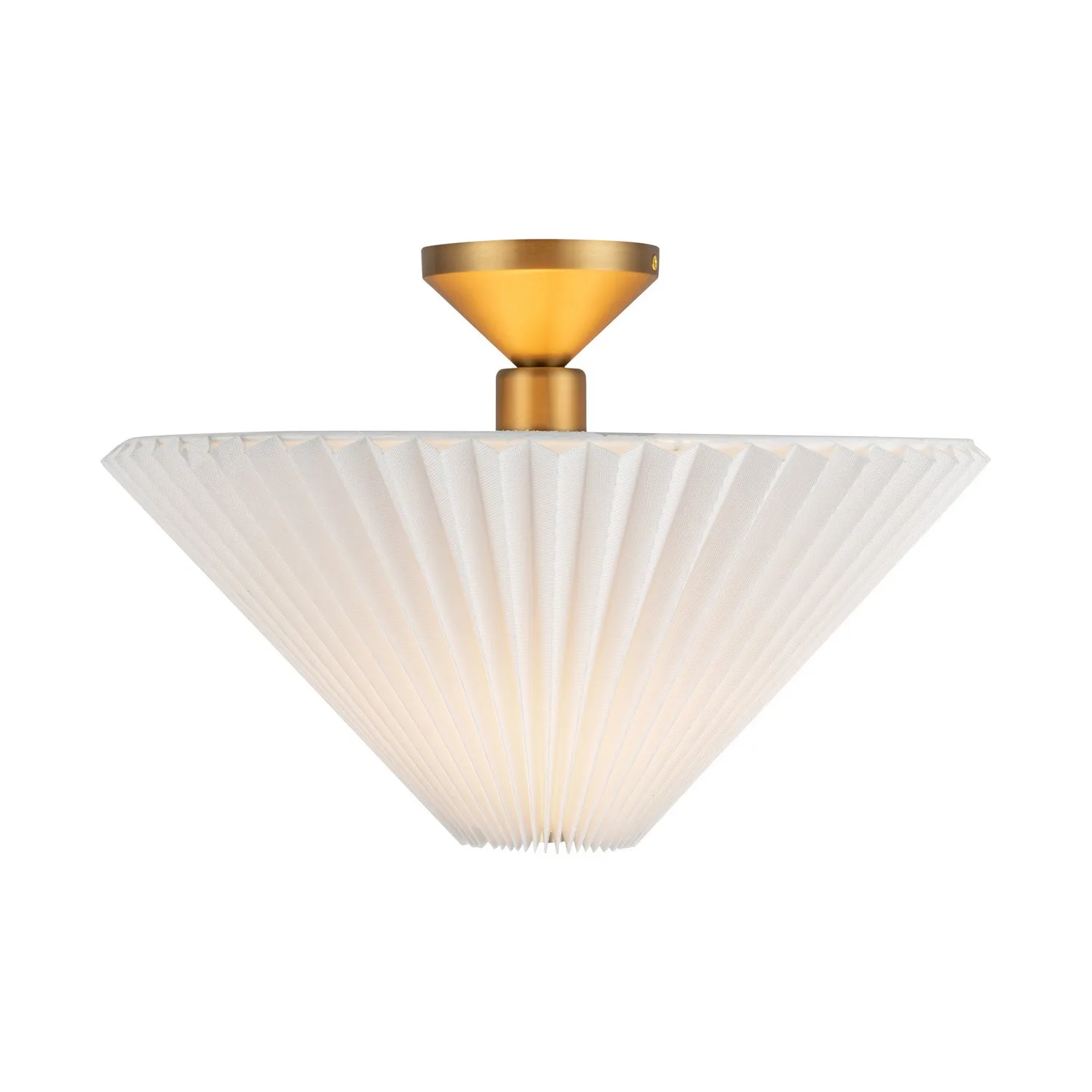 Bridgette One Light Semi-Flush Mount in Brushed Gold/Folded White