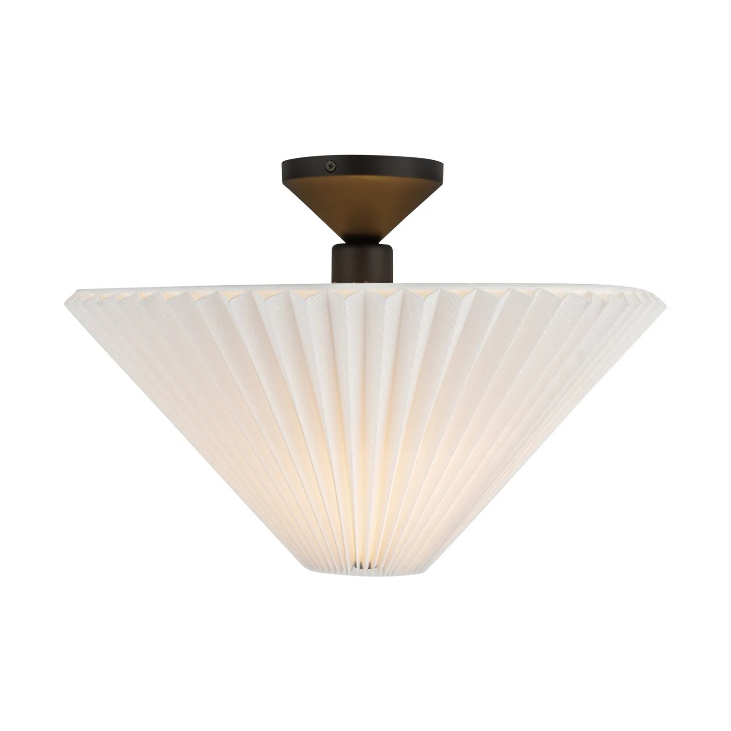 Bridgette One Light Semi-Flush Mount in Matte Black/Folded White