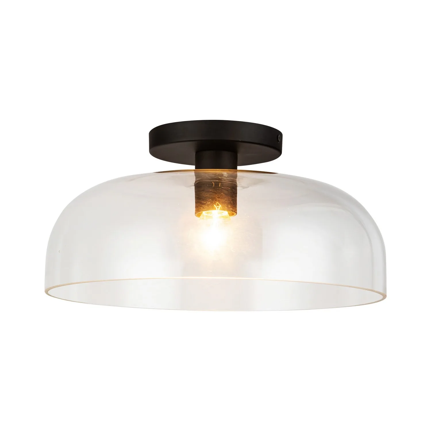 Sylvia One Light Semi-Flush Mount in Matte Black/Clear Glass