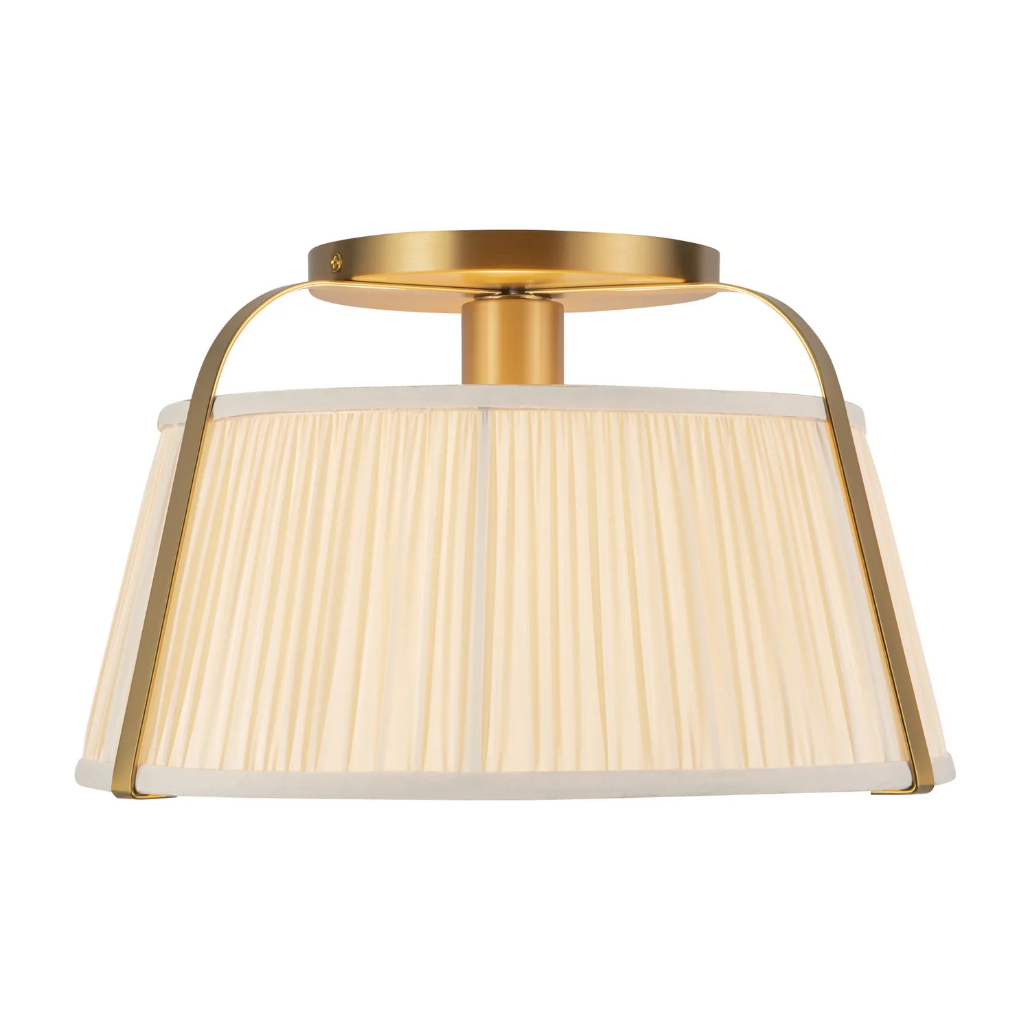 Scout One Light Semi-Flush Mount in Brushed Gold/White Linen