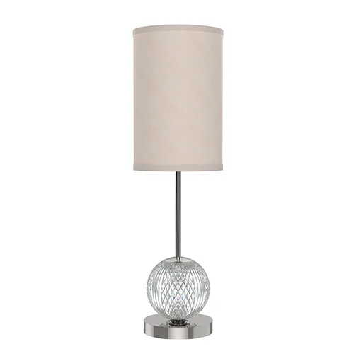 Marni LED Lamp in Polished Nickel/White Linen