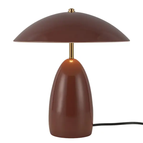 The Poppy table lamp is a true showstopper! With its vibrant colors, it's like a burst of sunshine in your room. It's simple yet elegant, and it'll add a pop of style to any space. Plus, it's super versatile, so you can use it in any room you like. Collection: Poppy Designer: Haejung Ro Finish: Burgundy Glass: Steel Shade Width: 12.00" Height: 13.88" Length: 12.00" Wire: 72" Color Matching Braided Canopy: D4.75" x H7.875" Maximum Wattage: 8.00 W Bulb Type: LED Light Source: LED Light Output: 840.00 lm Delivered Lumens: 668.00 lm Color Temperature: 3000 K CRI: 90 Rated Average Life: 50,000 Voltage: 120.00 V Material: Aluminum + Steel Country of Origin: China Safety Listing: ETL Safety Rating: Dry LED Spec Sheet Instructions