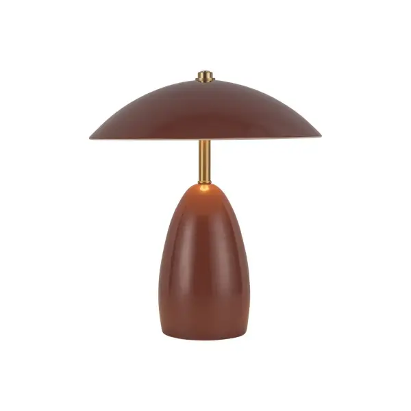 The Poppy table lamp is a true showstopper! With its vibrant colors, it's like a burst of sunshine in your room. It's simple yet elegant, and it'll add a pop of style to any space. Plus, it's super versatile, so you can use it in any room you like. Collection: Poppy Designer: Haejung Ro Finish: Burgundy Glass: Steel Shade Width: 9.13" Height: 10.63" Length: 9.13" Wire: White Canopy: D3.75" x H6" Maximum Wattage: 3.00 W Bulb Type: LED Light Source: LED Light Output: 315.00 lm Delivered Lumens: 120.00 lm Color Temperature: 3000 K CRI: 90 Rated Average Life: 50,000 Material: Aluminum + Steel Country of Origin: China Safety Listing: ETL Safety Rating: Damp LED Spec Sheet Instructions