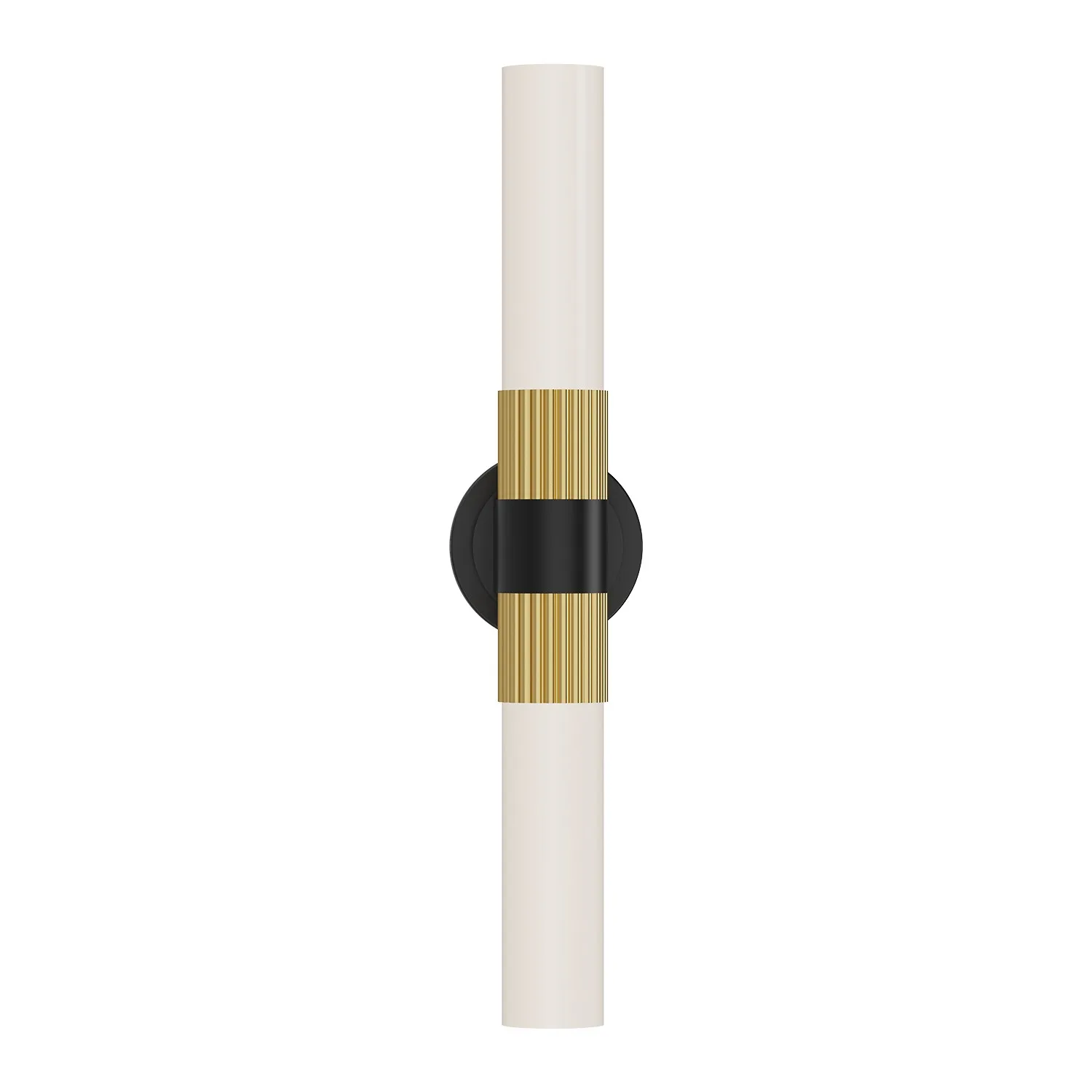 Rue Two Light Vanity in Matte Black/Brushed Gold