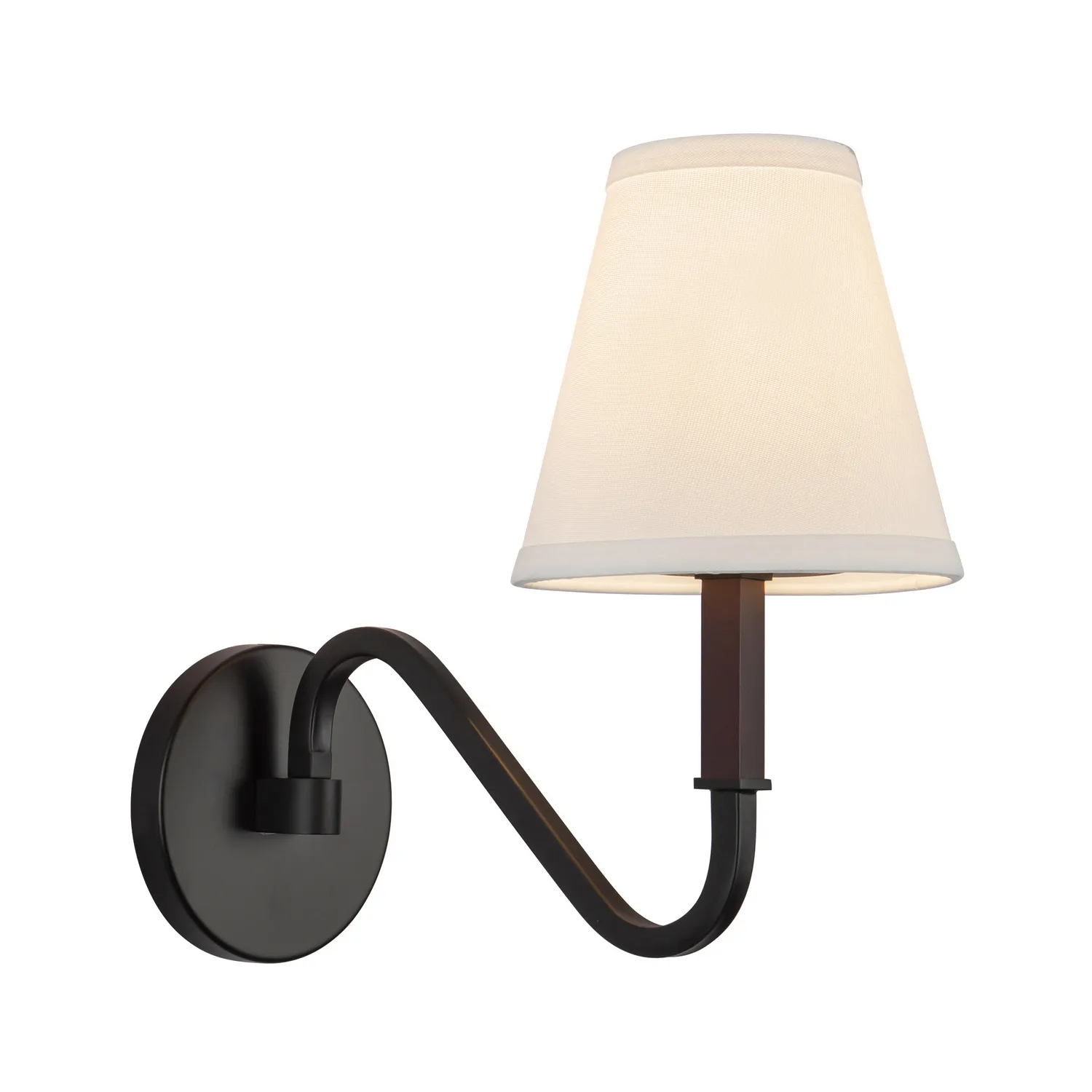 Sloan One Light Wall Sconce in Matte Black/White Linen