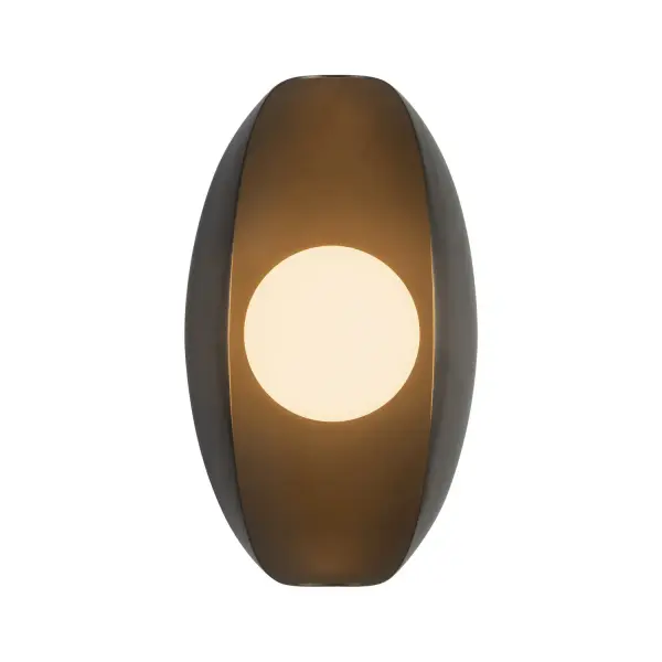 The Cortez collection evokes a refined coastal elegance with delicate, shell-inspired forms and glowing pearls of illumination. Designed with organic shapes and finished in luxe, timeless tones, each piece feels both natural and elevated. Perfect for enhancing bedrooms, bathrooms, dining rooms, and more, Cortez brings a serene, ocean-inspired charm to any interior. Its unique blend of soft textures and sophisticated design makes it a standout choice for modern, coastal, or transitional spaces. Collection: Cortez Designer: Haejung Ro Finish: Urban Bronze Glass: Matte Opal Glass Width: 5.00" Height: 9.25" Weight: 3.40 lb Extension from Wall: 4.88" Canopy: D4.75" x E0.625" Maximum Wattage: 7.00 W Light Source: LED Light Output: 580.00 lm Delivered Lumens: 225.00 lm Color Temperature: 2700 K CRI: 90 Rated Average Life: 50,000 Voltage: 120.00 V Material: Steel + Glass Country of Origin: China Safety Listing: ETL Safety Rating: Damp Title 24 LED Spec Sheet Instructions