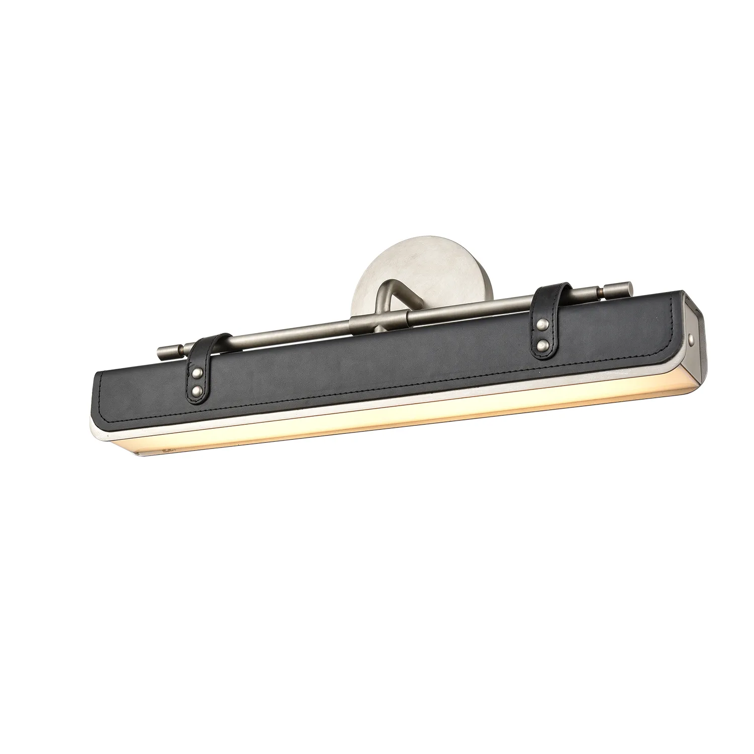 Valise LED Wall Sconce in Aged Nickel/Tuxedo Leather