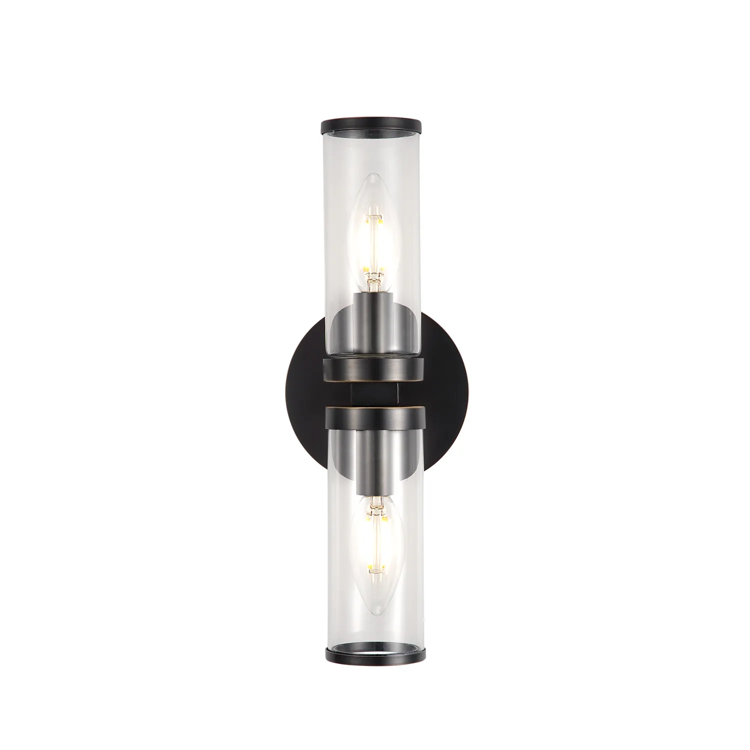 Revolve Two Light Wall Sconce in Clear Glass/Urban Bronze
