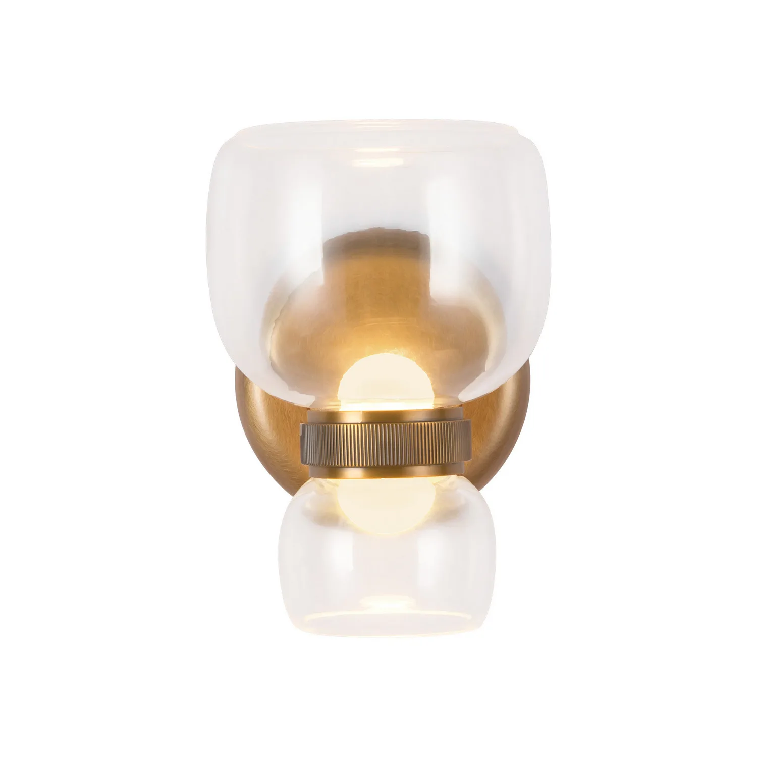 Sutton LED Bathroom Vanity in Vintage Brass/Clear Glass