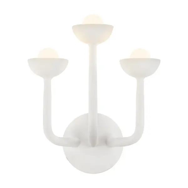 The Spade wall sconces bring the timeless elegance of antique iron lighting into modern interiors. Their bold arched silhouette, paired with luxury brass, urban bronze, and plaster style finishes, evokes vintage charm while seamlessly blending into organic modern, classic cottage, and transitional spaces. With integrated LED, these versatile wall lights offer warm, energy-efficient illumination—perfect for hallways, bathrooms, and bedside lighting. Collection: Spade Designer: Elisa Carlucci Finish: Antique White Glass: Frosted Glass Width: 10.88" Height: 11.63" Weight: 3.62 lb Extension from Wall: 5.63" Canopy: W4.75" x E1.625" Maximum Wattage: 14.00 W Light Source: LED Light Output: 980.00 lm Delivered Lumens: 580.00 lm Color Temperature: 2700 K CRI: 90 Rated Average Life: 50,000 Voltage: 120.00 V Material: Steel + Glass Country of Origin: China Safety Listing: ETL Safety Rating: Damp Title 24 LED Spec Sheet Instructions