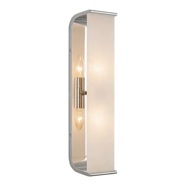 Abbott sconces feature a stone lens set into a gracefully curved organic metal base. It is modern and clean with a feminine touch. The organic curvature of the fixture's metal body holds the Alabaster lens with ease. Alabaster boasts distinct variations in both its veining and tone, a unique characteristic of a timeless natural material. No two pieces will look the exact same. Collection: Abbott Designer: Elisa Carlucci Finish: Polished Nickel/Alabaster Glass: Alabaster Shade Width: 4.25" Height: 18.75" Extension from Wall: 3.88" Number of Bulbs: 2 Maximum Wattage: 60.00 W Bulb Type: E12 Bulb Base: E12 Candelabra Voltage: 120.00 V Material: Steel + Alabaster Country of Origin: China Safety Listing: UL Safety Rating: Damp ADA Manufacturer Warranty: 1 Year Spec Sheet Instructions