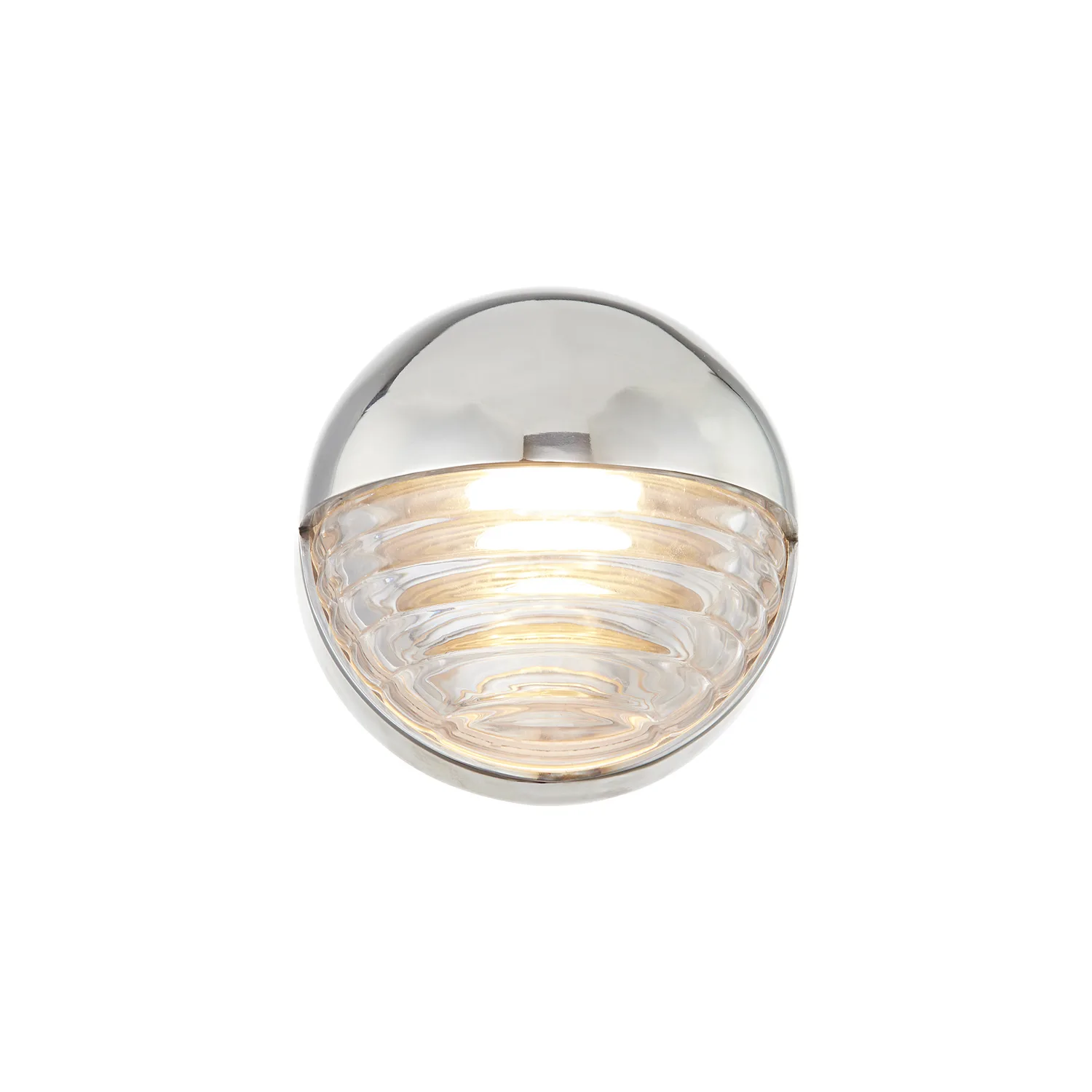Palais LED Vanity in Polished Nickel/Ribbed Glass