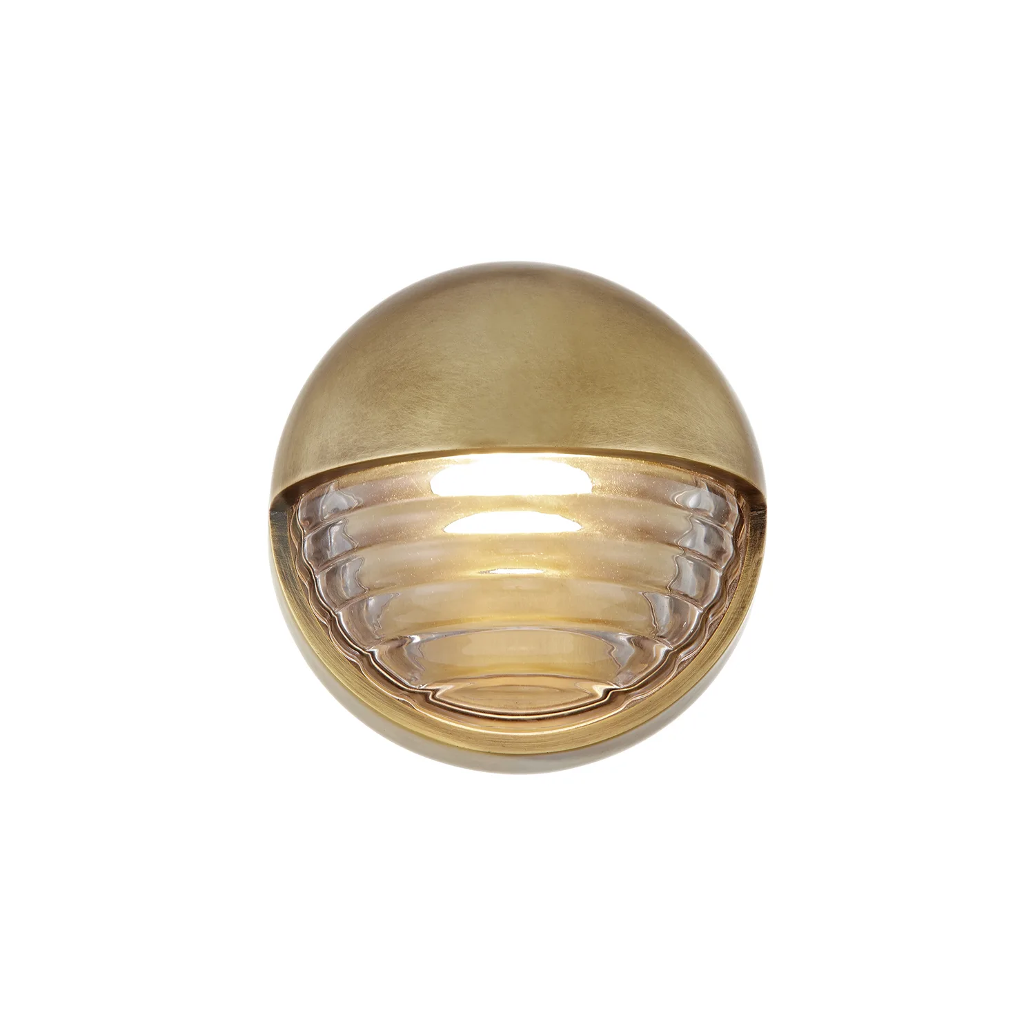 Palais LED Vanity in Vintage Brass/Ribbed Glass