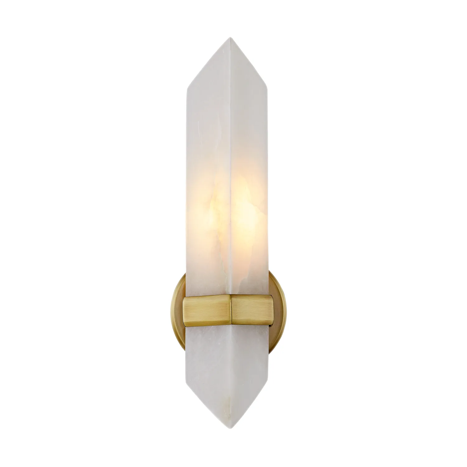 Valencia One Light Vanity in Vintage Brass/Alabaster