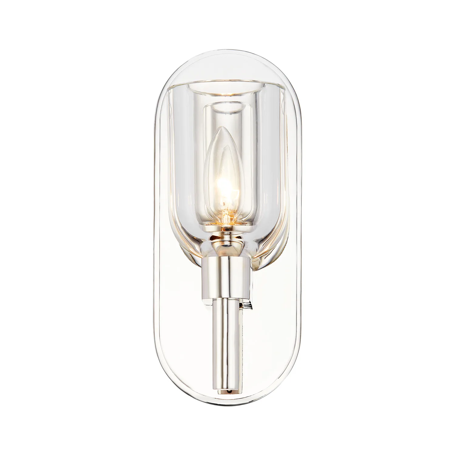Lucian One Light Vanity in Clear Crystal/Polished Nickel