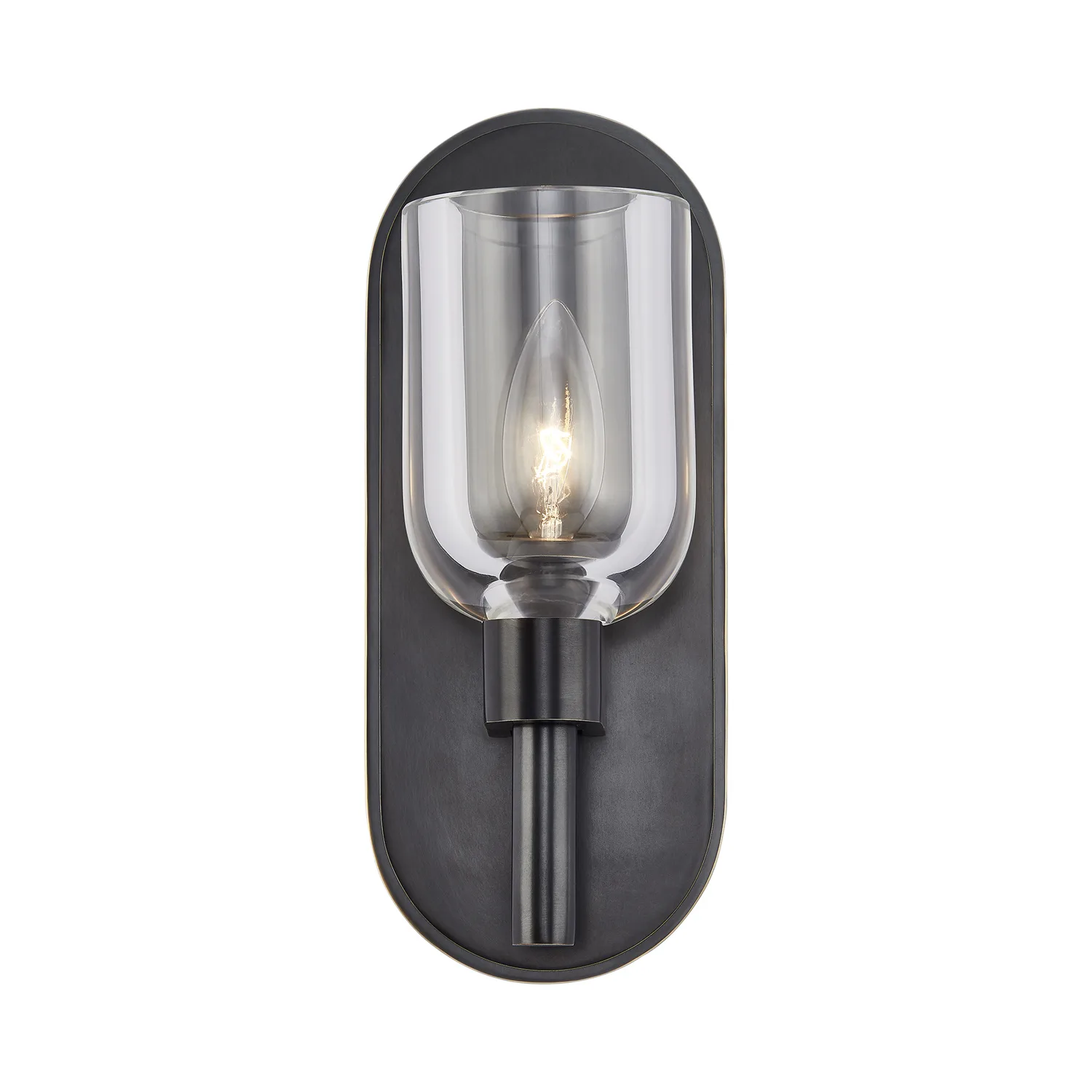Lucian One Light Vanity in Clear Crystal/Urban Bronze