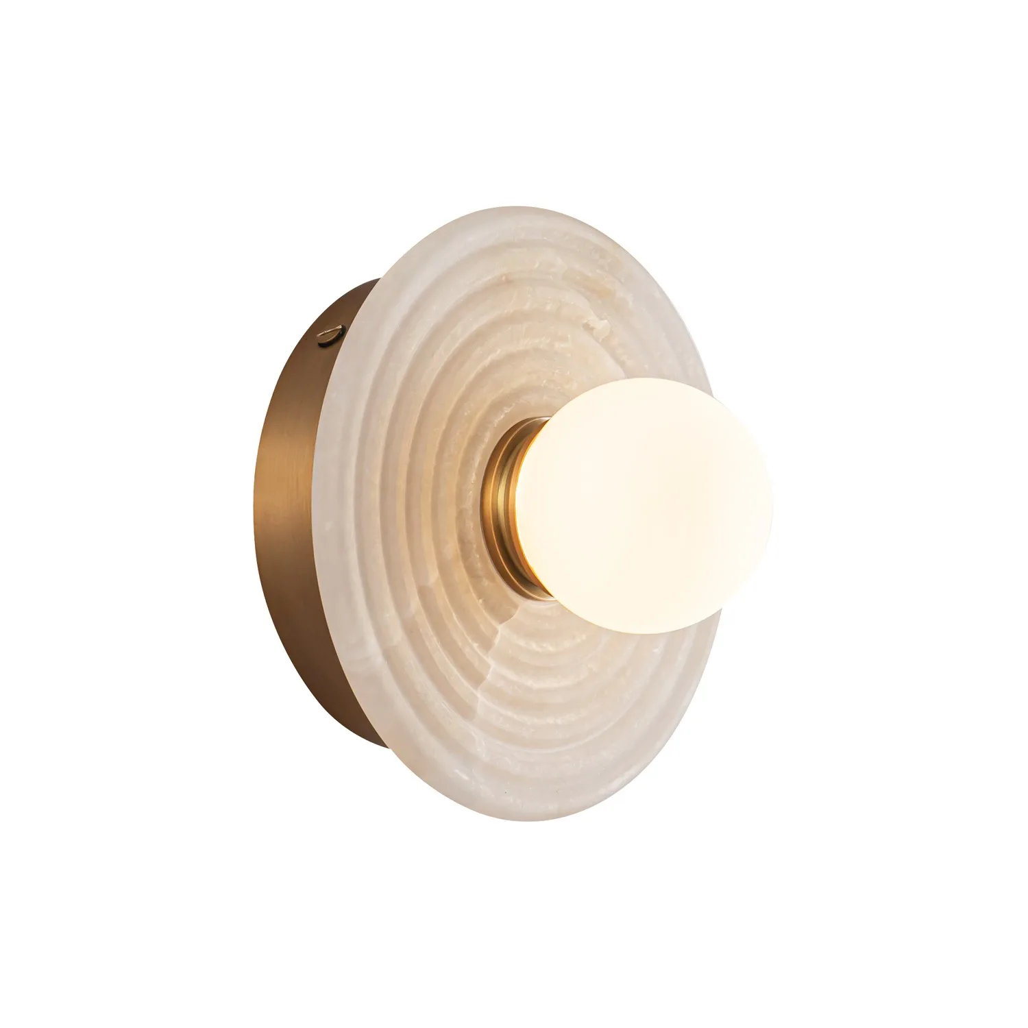 Dahlia LED Vanity in Vintage Brass/Alabaster