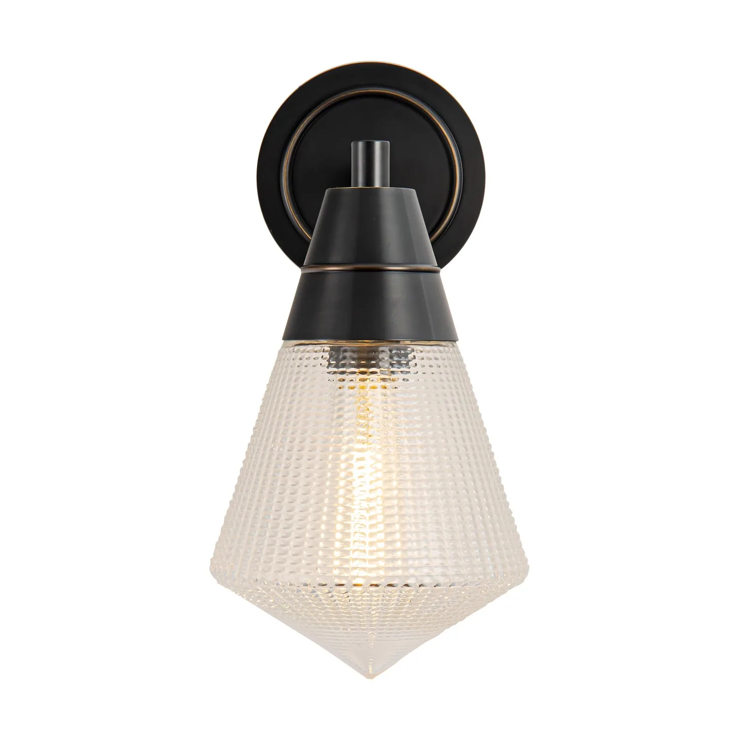 Willard One Light Wall Sconce in Urban Bronze/Prismatic Glass