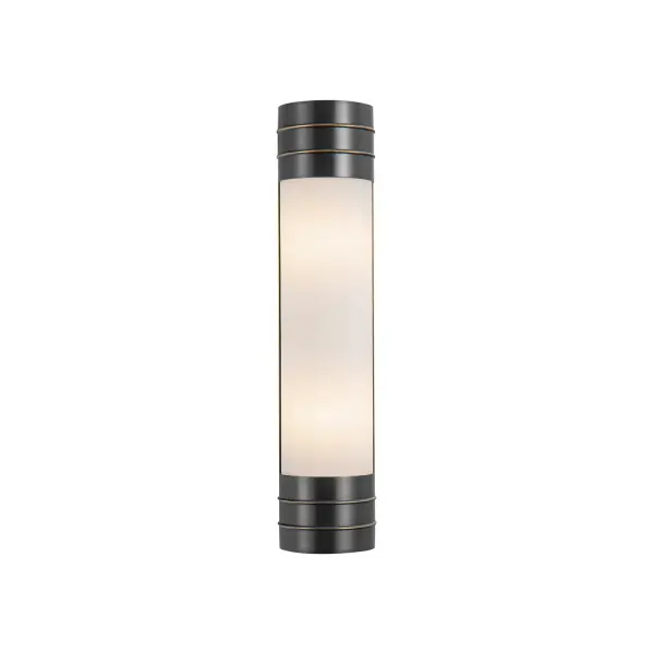 The Willard collection is reminiscent of a cozy English cottage. Strong metal details collide seamlessly with either prismatic or matte opal glass accents to create something timeless yet original. Classic geometry creates stunning silhouettes in any space the Willard is placed. Collection: Willard Designer: Alan Pepin Finish: Urban Bronze/Opal Matte Glass Glass: Matte Opal Glass Width: 4.38" Height: 18.38" Extension from Wall: 3.75" Number of Bulbs: 2 Maximum Wattage: 60.00 W Bulb Type: T8 Bulb Base: E12 Candelabra Voltage: 120.00 V Material: Steel + Glass Country of Origin: China Safety Listing: UL Safety Rating: Damp ADA Manufacturer Warranty: 1 Year Spec Sheet Instructions