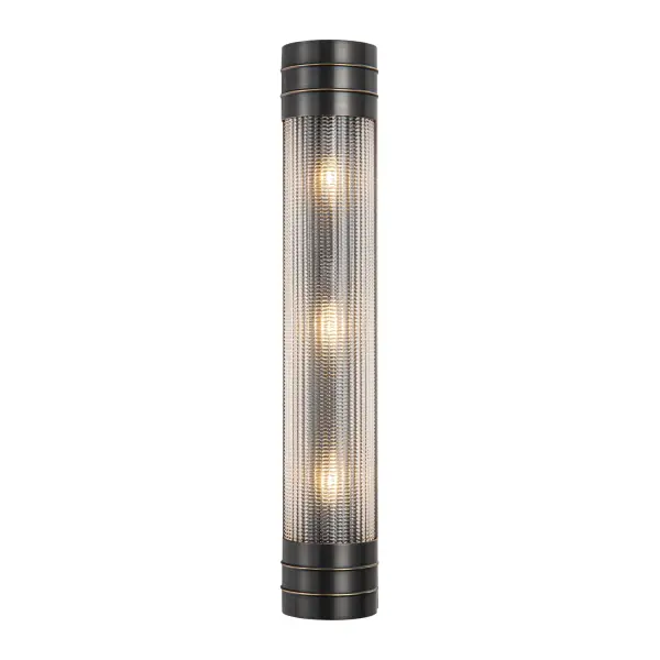 The Willard collection is reminiscent of a cozy English cottage. Strong metal details collide seamlessly with either prismatic or matte opal glass accents to create something timeless yet original. Classic geometry creates stunning silhouettes in any space the Willard is placed. Collection: Willard Designer: Alan Pepin Finish: Urban Bronze/Prismatic Glass Glass: Clear Prismatic Glass Width: 4.38" Height: 24.13" Extension from Wall: 3.75" Number of Bulbs: 3 Maximum Wattage: 60.00 W Bulb Type: T8 Bulb Base: E12 Candelabra Voltage: 120.00 V Material: Steel + Glass Country of Origin: China Safety Listing: UL Safety Rating: Damp ADA Manufacturer Warranty: 1 Year Spec Sheet Instructions