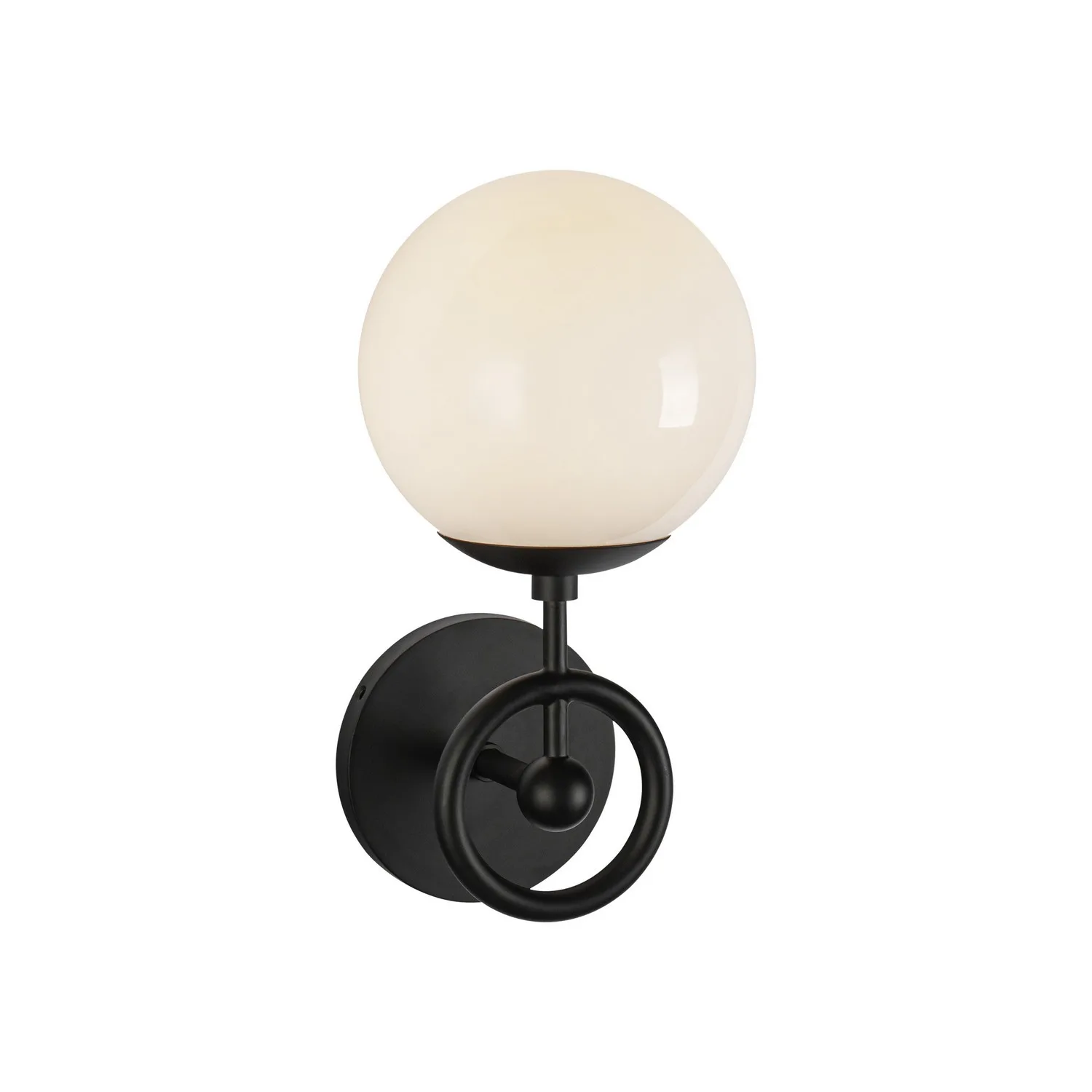 Fiore One Light Wall Vanity in Matte Black/Glossy Opal Glass