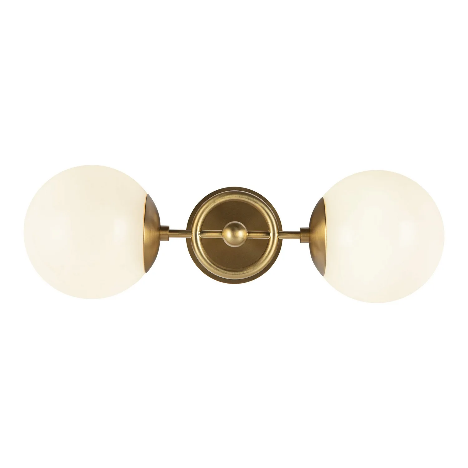 Fiore Two Light Wall Vanity in Brushed Gold/Glossy Opal Glass