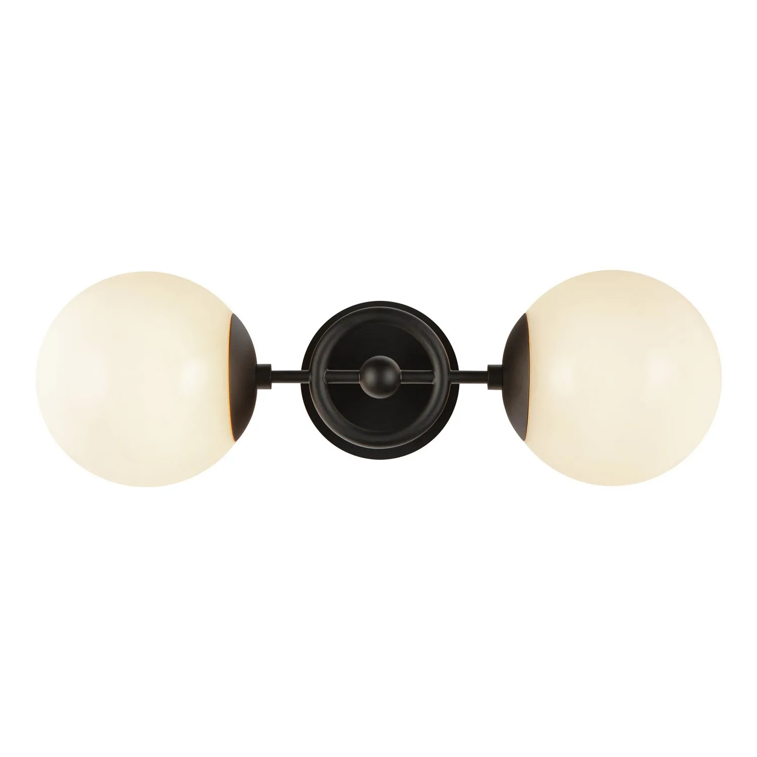 Fiore Two Light Wall Vanity in Matte Black/Glossy Opal Glass