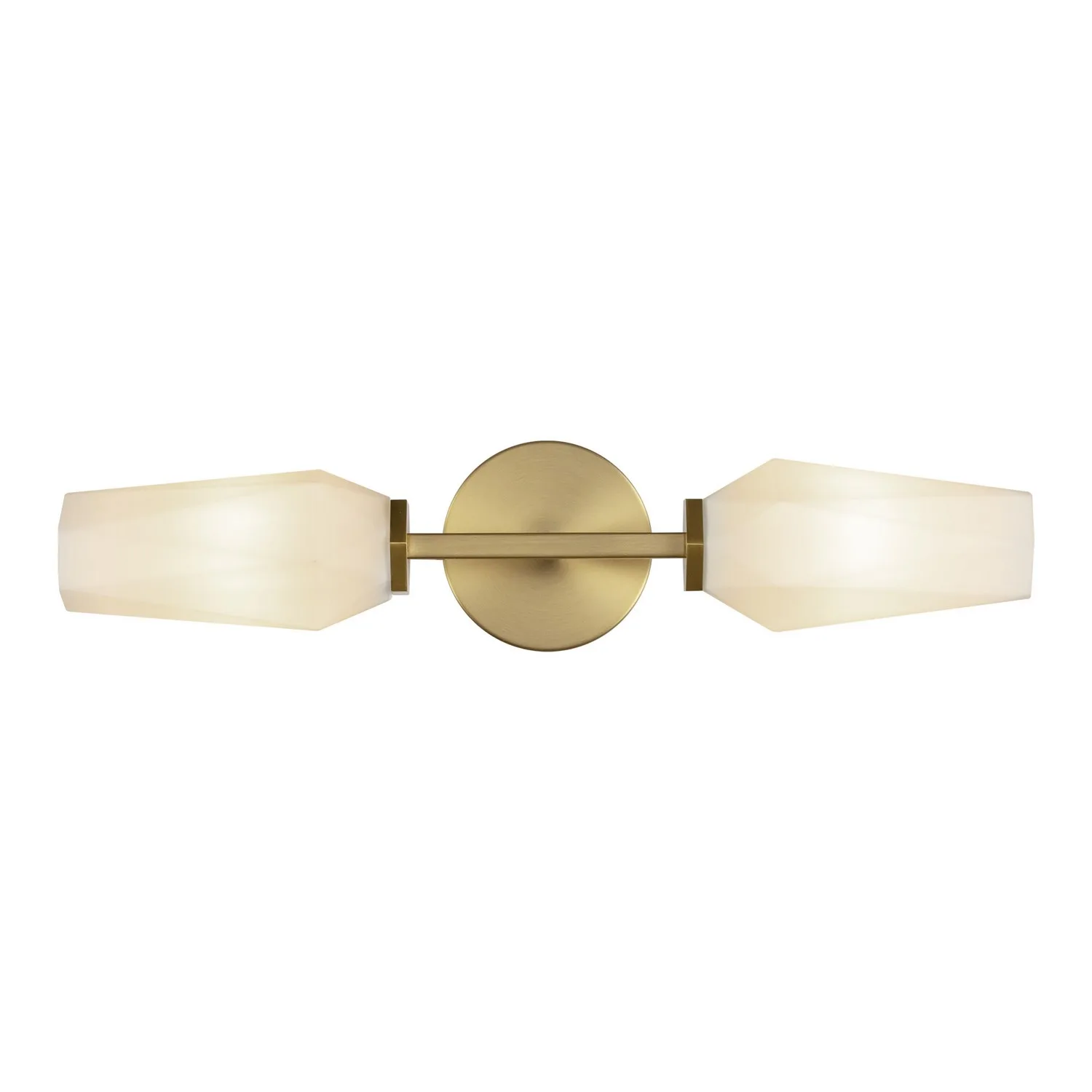 Krysta Two Light Wall Vanity in Brushed Gold/Opal Glass