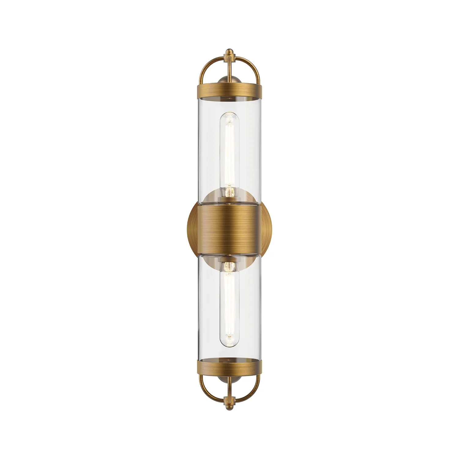 Lancaster Two Light Wall Sconce in Aged Gold