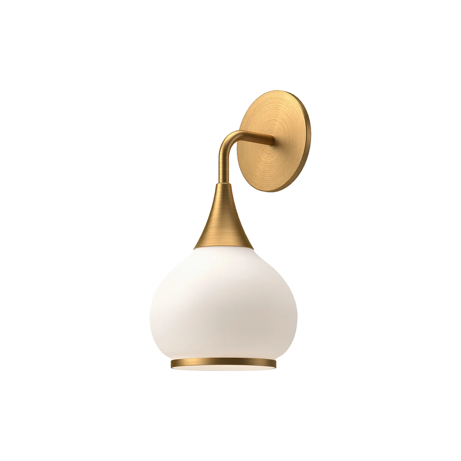 Hazel One Light Vanity in Aged Gold/Opal Matte Glass