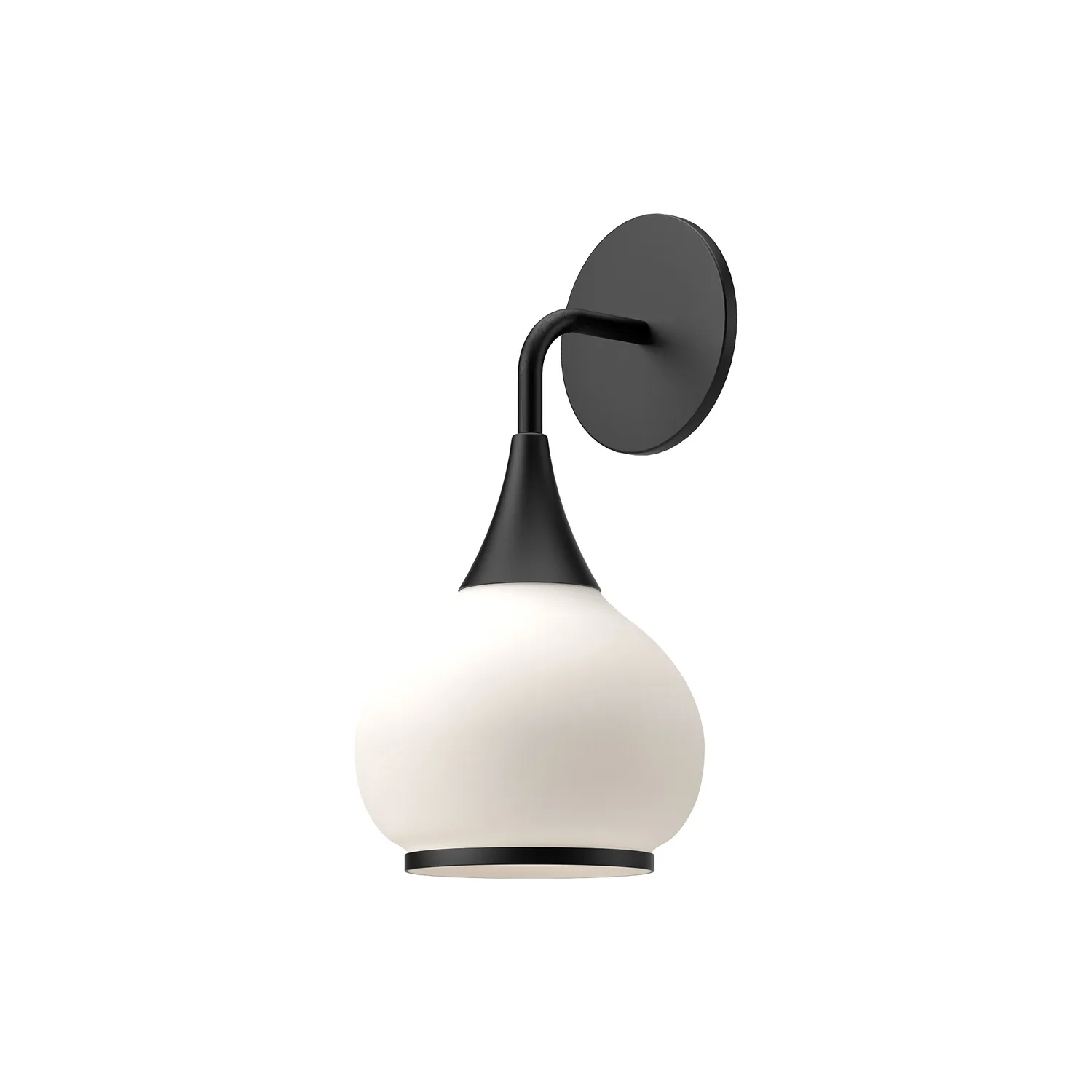 Hazel One Light Vanity in Matte Black/Opal Matte Glass