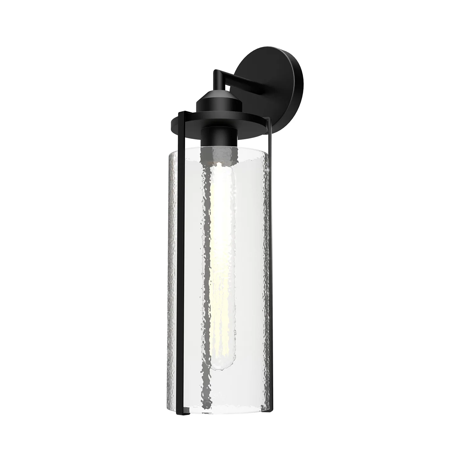 Belmont One Light Vanity in Clear Water Glass/Matte Black