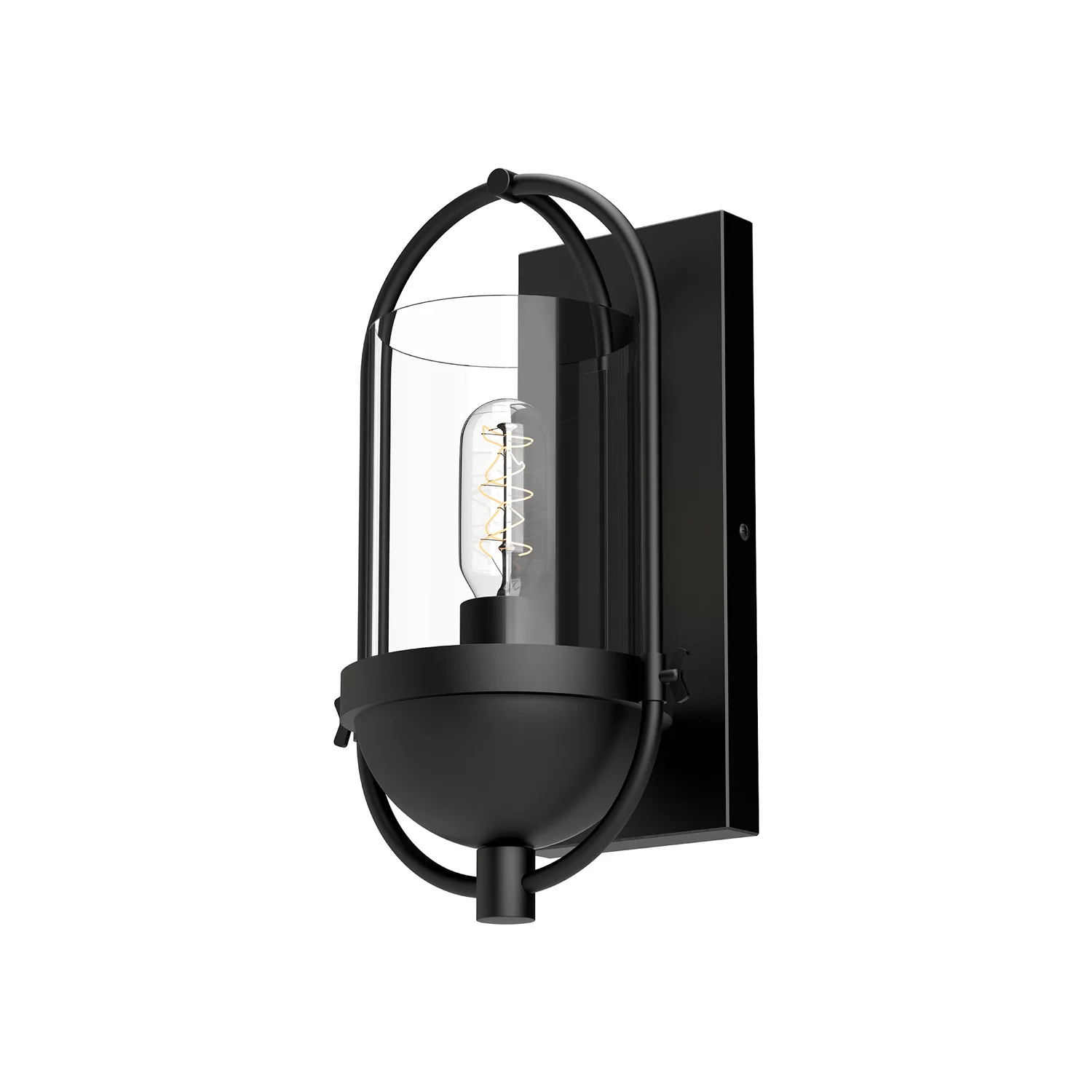 Cyrus One Light Vanity in Clear Glass/Matte Black
